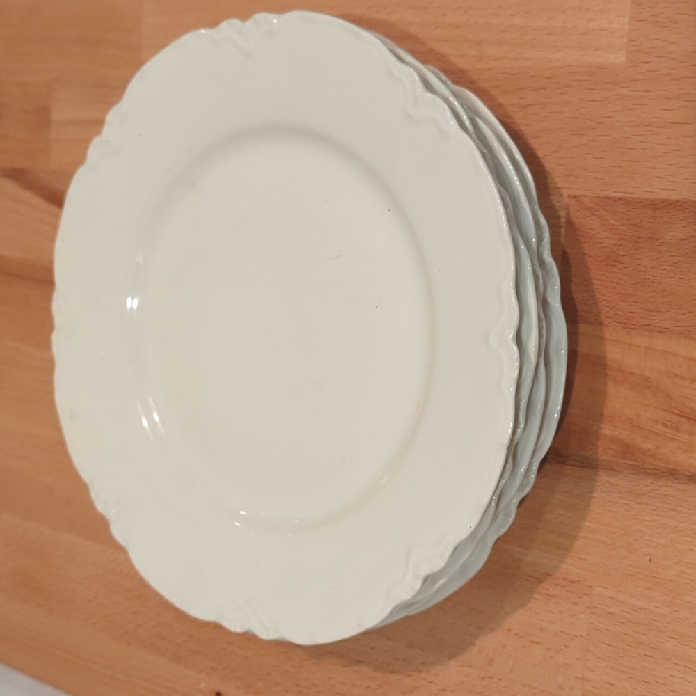 Vintage set of 4 Haviland white Limoges "Ranson" 9" plates